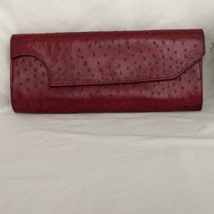 Women's African Red Leather Clutch